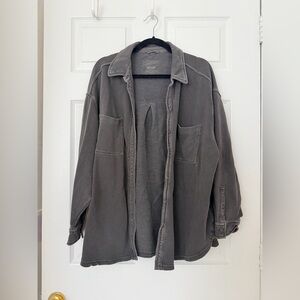 aerie Washed Charcoal Gray Oversized Shacket